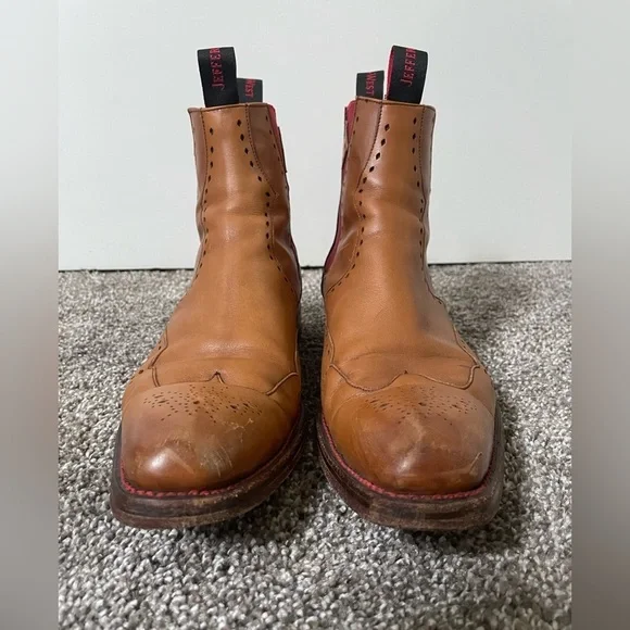 Jeffrey West Tan Chelsea Western Boots Size 9.5
